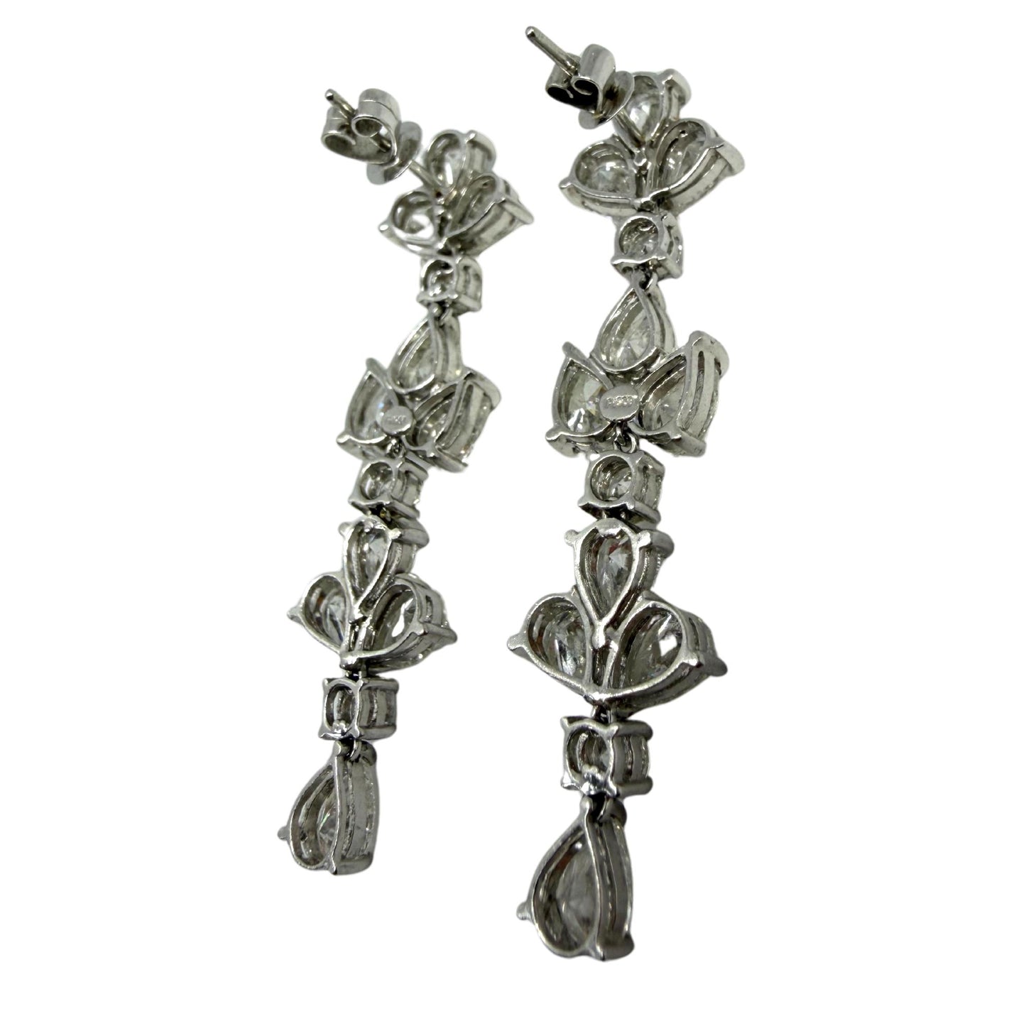Platinum 11.86 Carat Pear Cut Diamond Drop Earrings