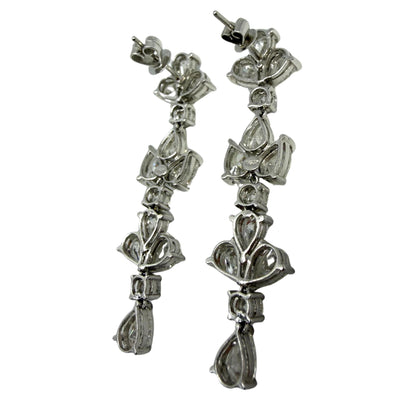Platinum 11.86 Carat Pear Cut Diamond Drop Earrings