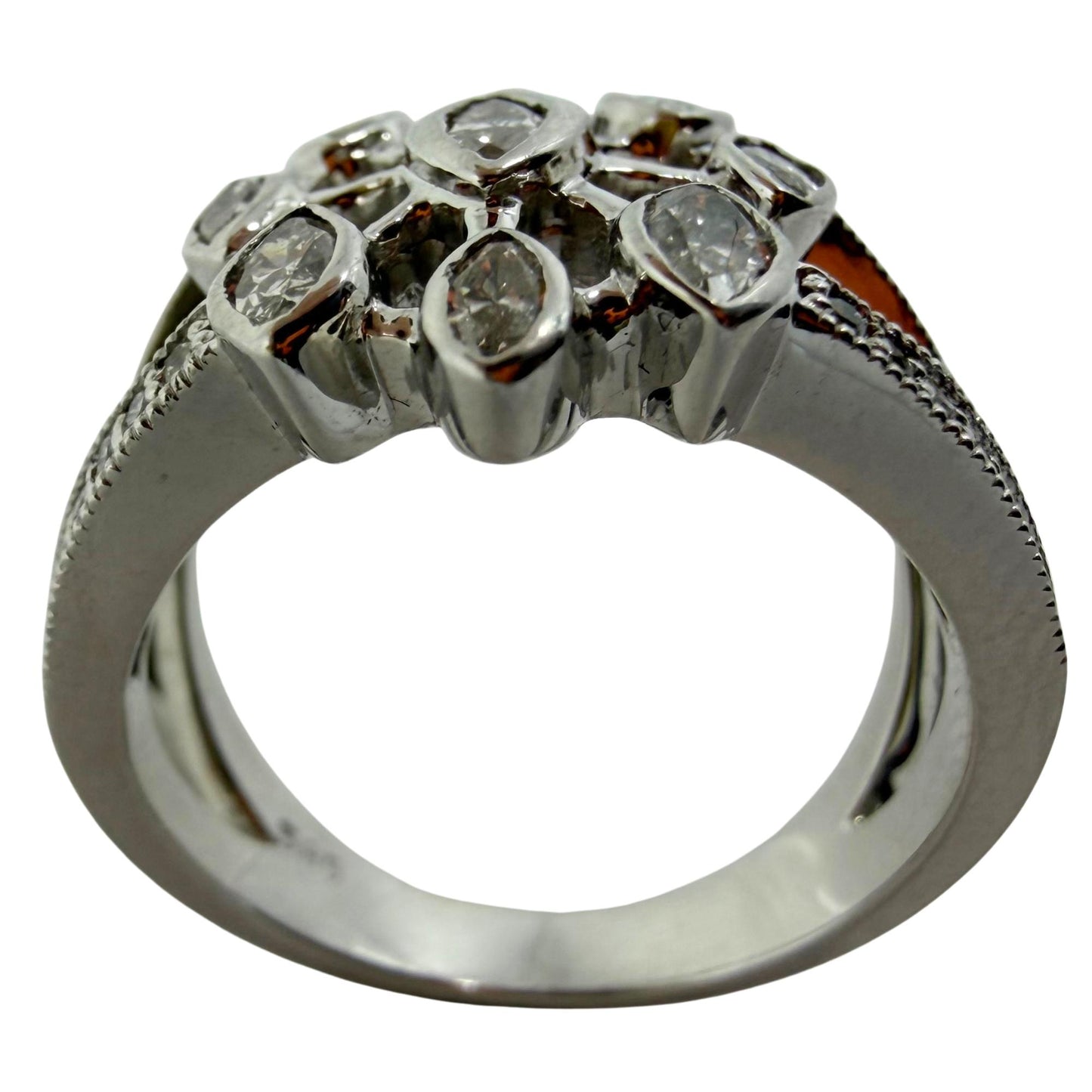 14K White Gold .93 Carat Marquise Cut Diamond Band Ring