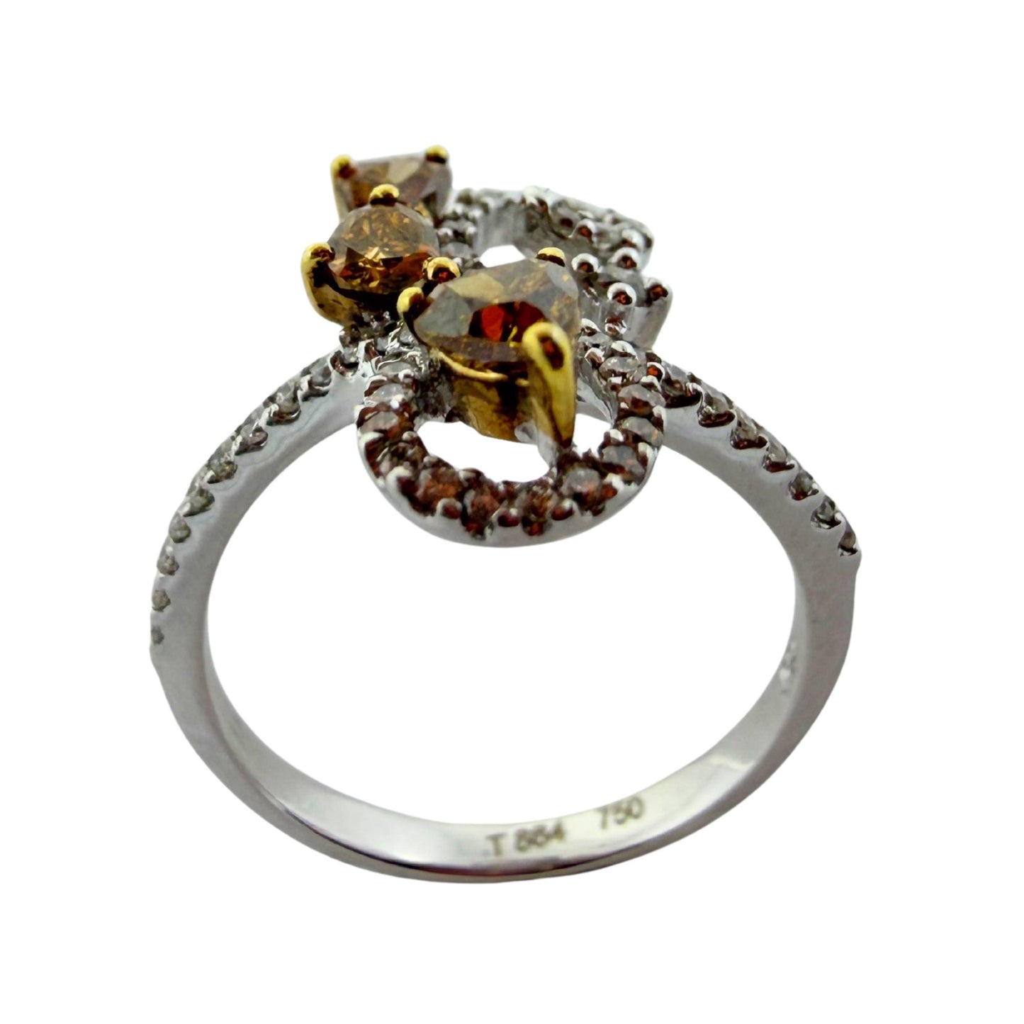 18k White and Brown Diamond Ring