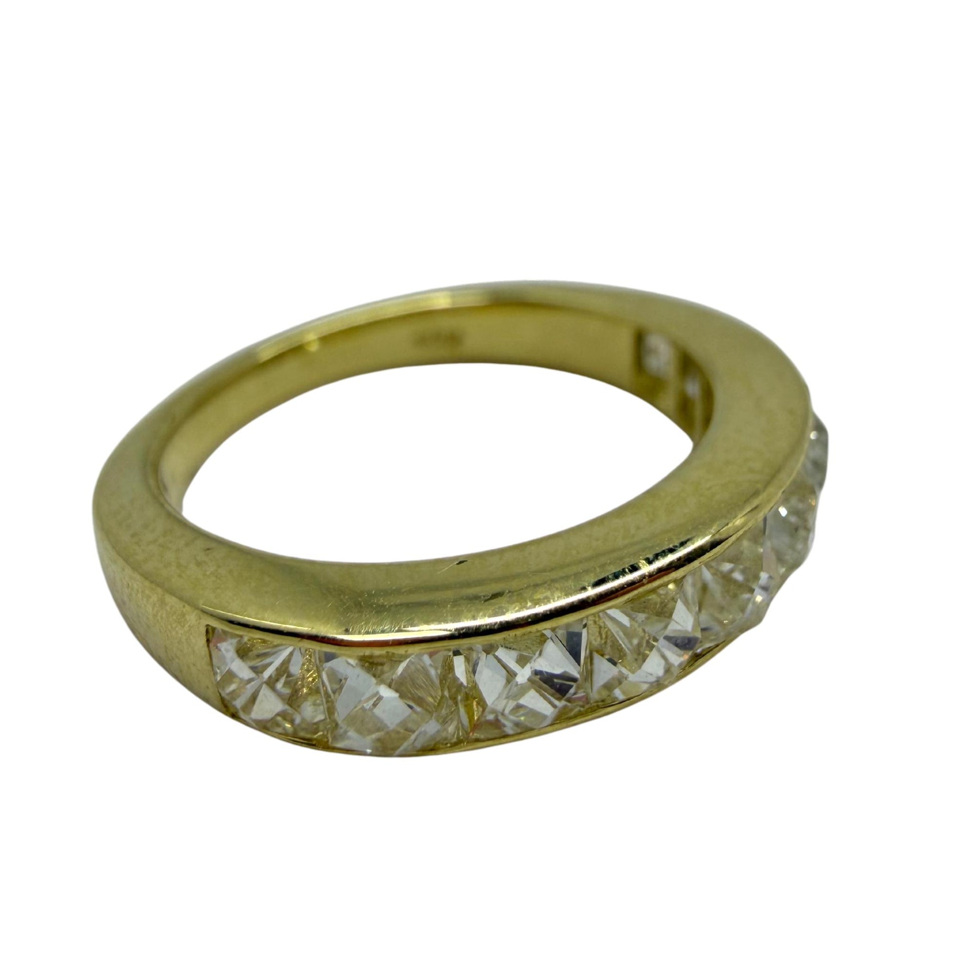 18K Yellow Gold 2.00 Carat Repurposed French Cut Diamond Band - Size 5