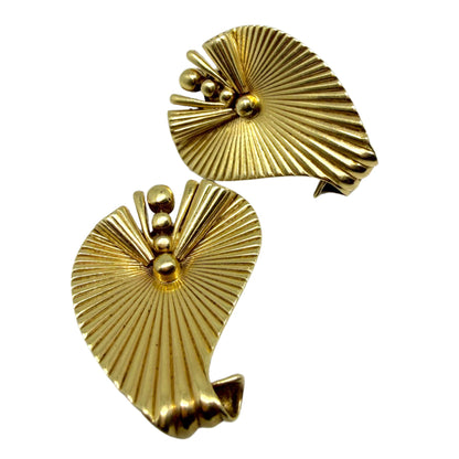 Vintage 1960's 14K Yellow Gold Ear Clips