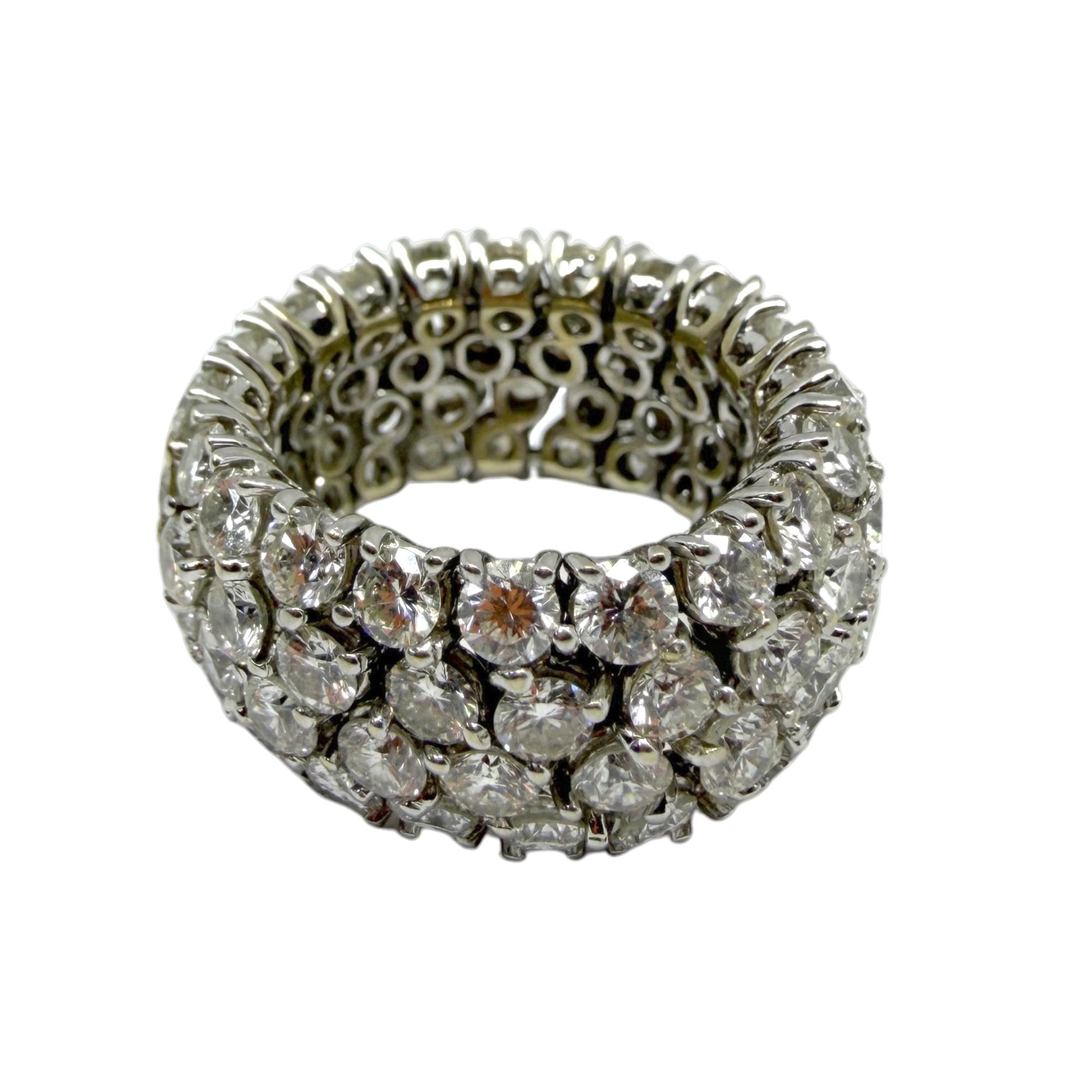 18K White Gold Estate 9.00 Carat Diamond Flexible Eternity Band - Size 6.5