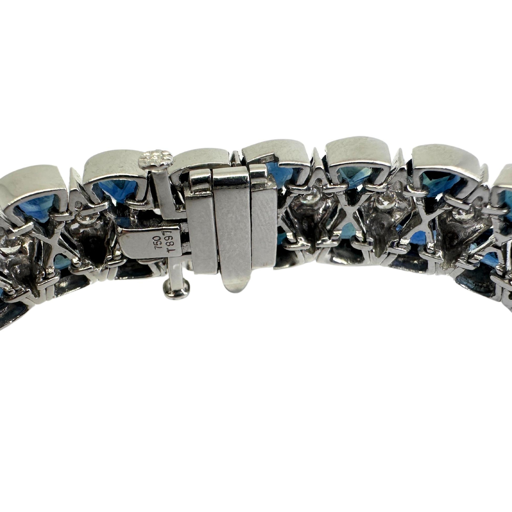 18K White Gold Diamond and Sapphire Bracelet