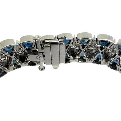 18K White Gold Diamond and Sapphire Bracelet