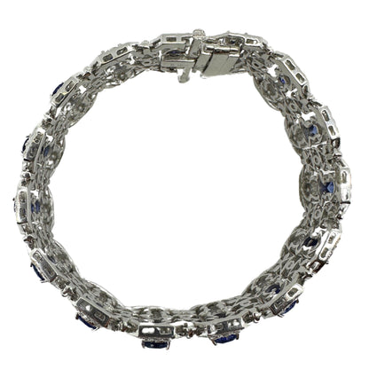 18K White Gold Diamond and Sapphire Bracelet