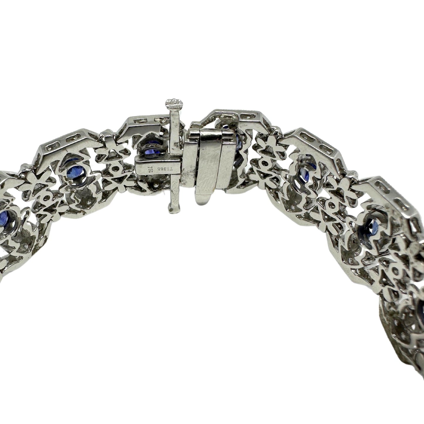 18K White Gold Diamond and Sapphire Bracelet