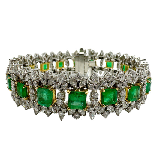 18K Diamond and Emerald Bracelet