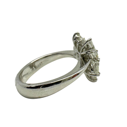 18K White Gold Marquise and Pear Cut Diamond Ring