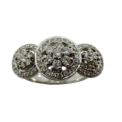 18k White Gold Diamond Cluster Ring