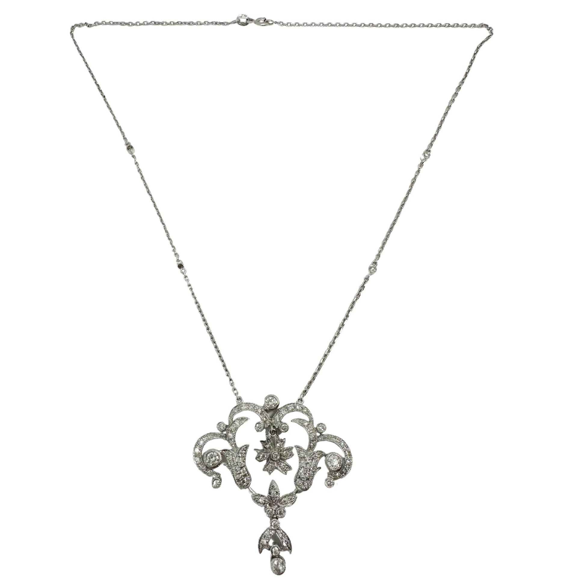 18K White Gold Diamond Necklace