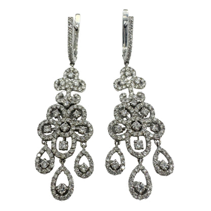 18K White Gold Diamond Drop Earrings