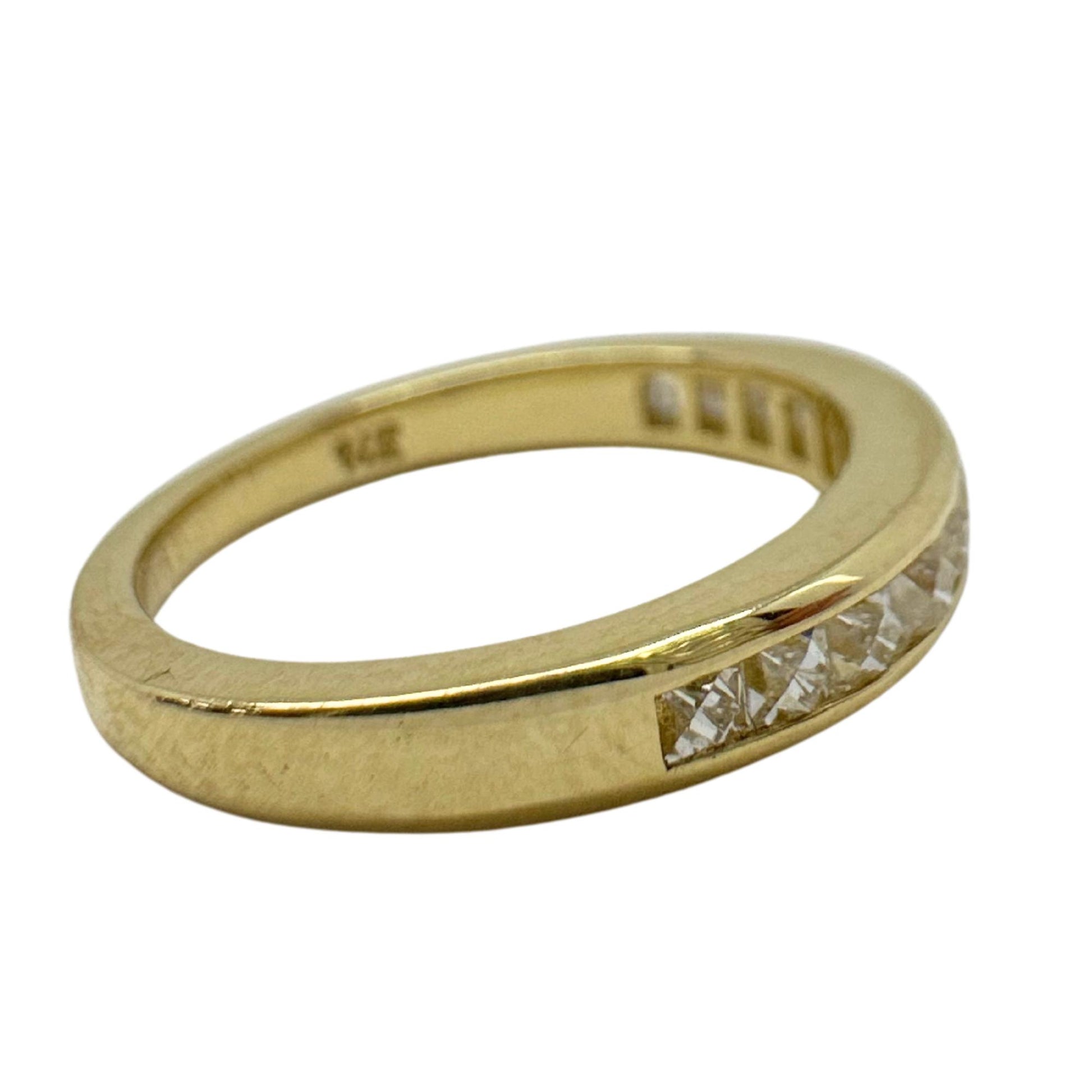 14K Yellow Gold 0.79 Carat Repurposed French Cut Diamond Band - Size 5