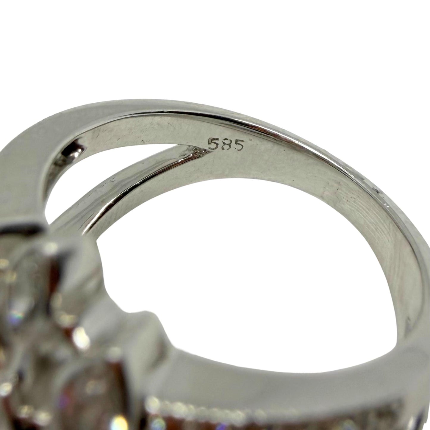 14K White Gold .93 Carat Marquise Cut Diamond Band Ring