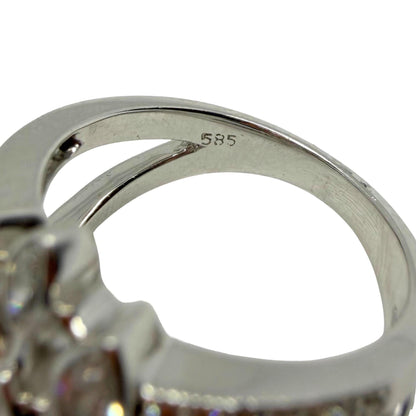 14K White Gold .93 Carat Marquise Cut Diamond Band Ring