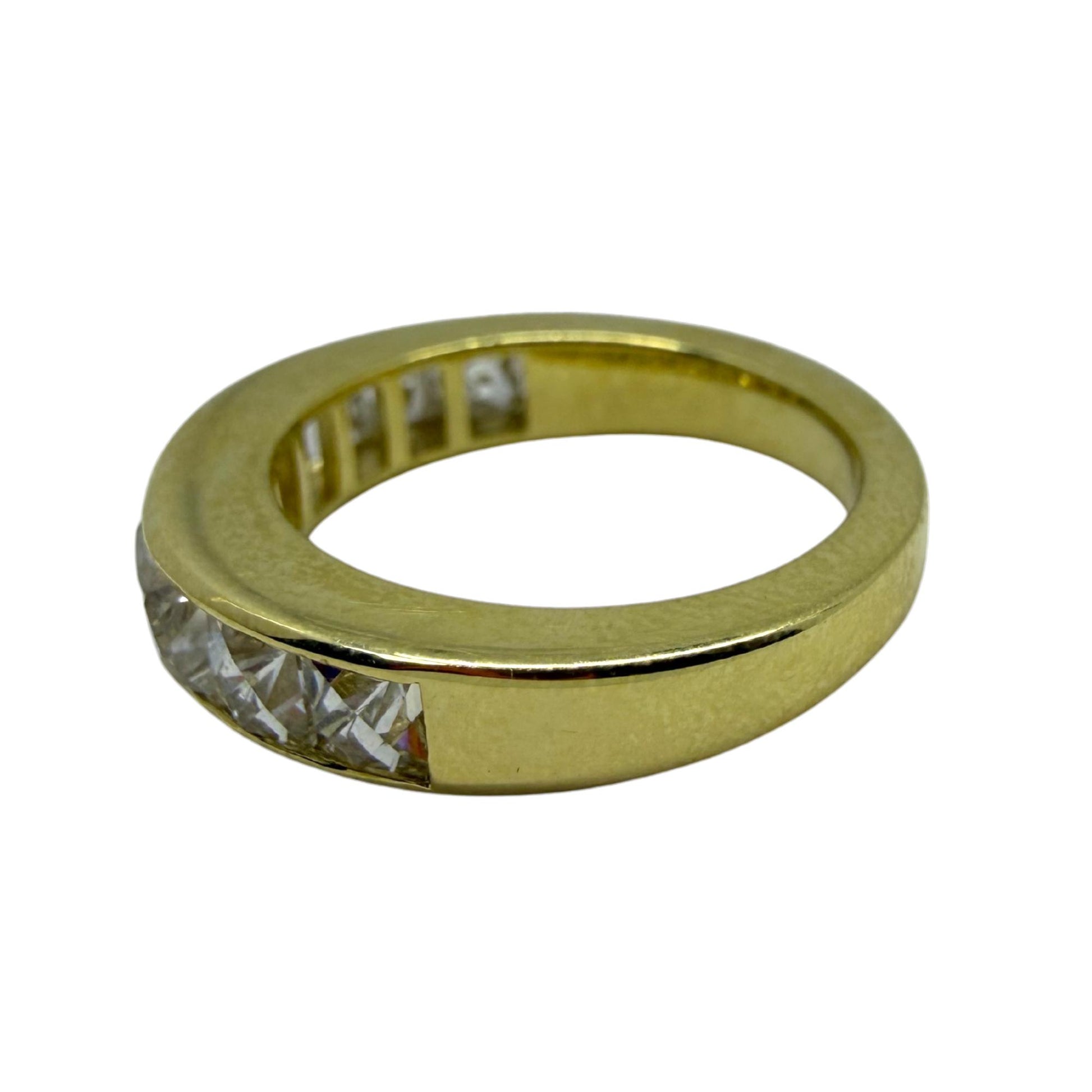 18K Yellow Gold 2.41 Carat Repurposed French Cut Diamond Band - Size 5