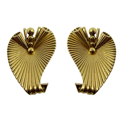 Vintage 1960's 14K Yellow Gold Ear Clips