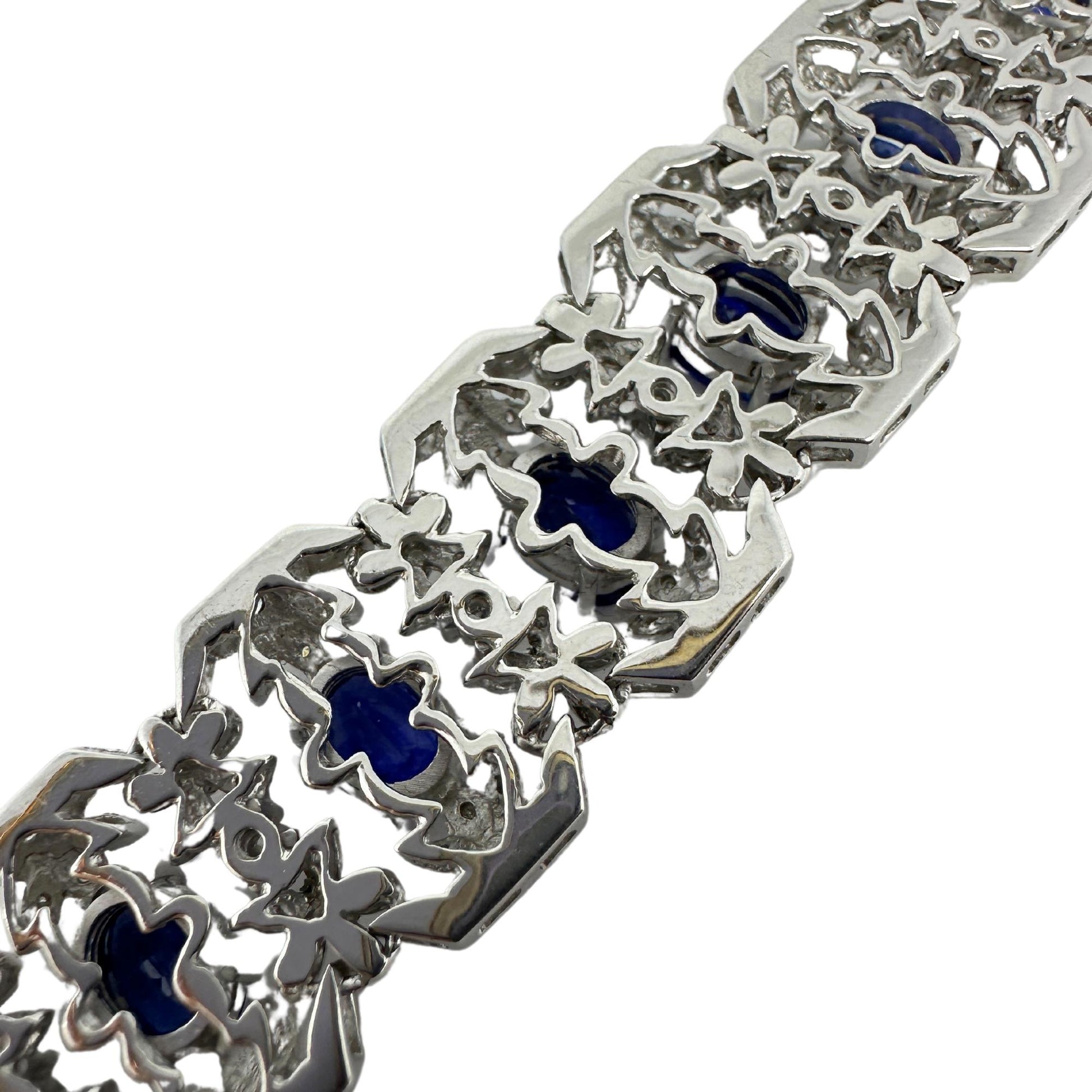 18K White Gold Diamond and Sapphire Bracelet