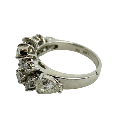 18k White Gold Pear Cut Diamond Ring