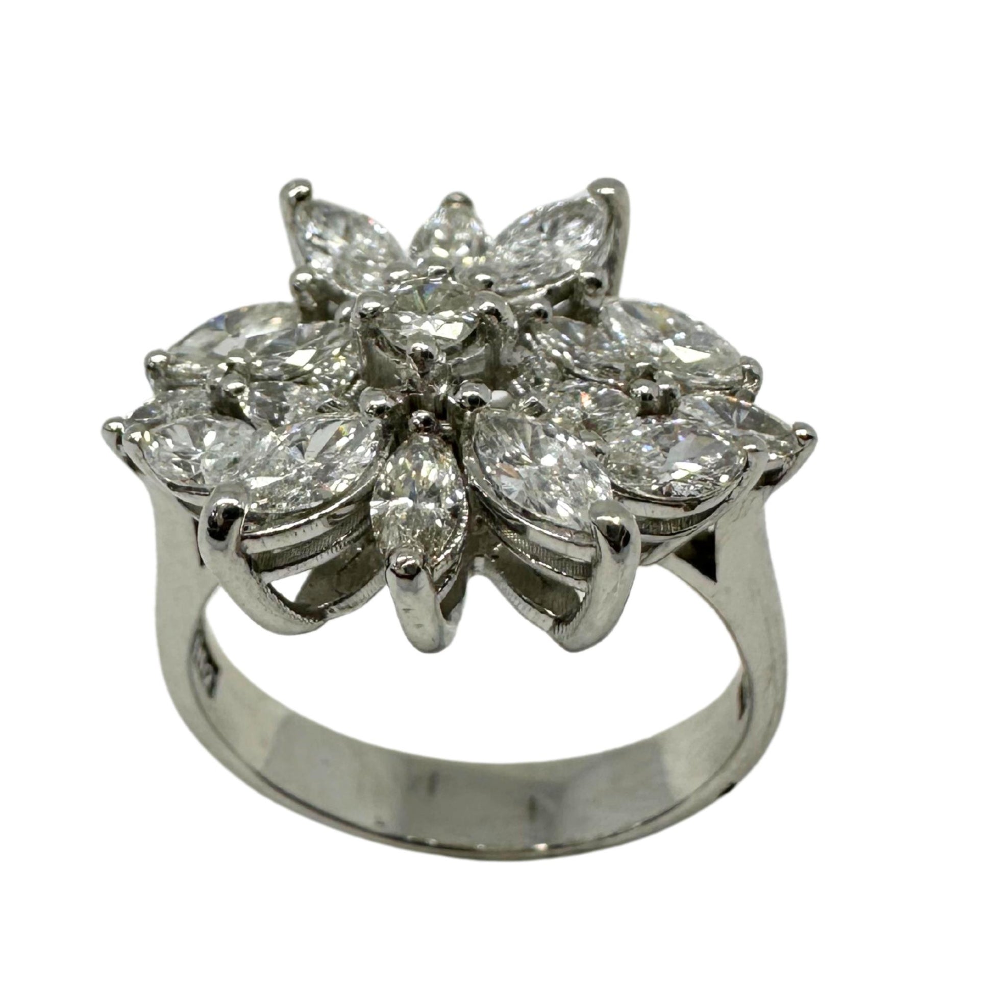 18K White Gold Marquise Cut Diamond Ring