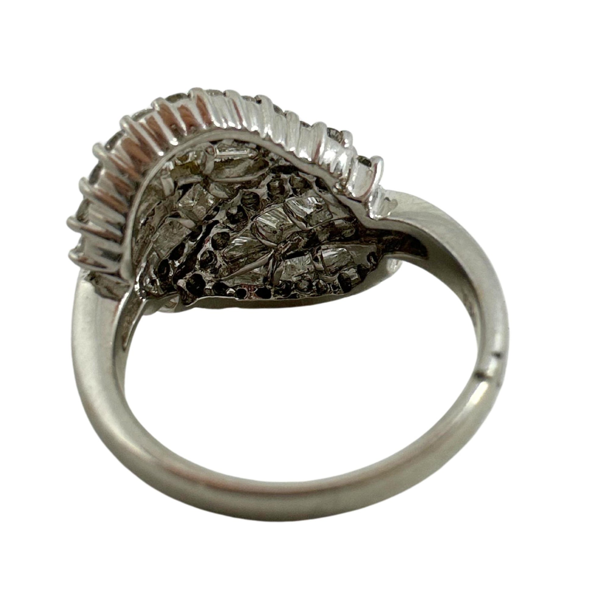18K White Gold Tapered Baguette Cut Diamond Ring