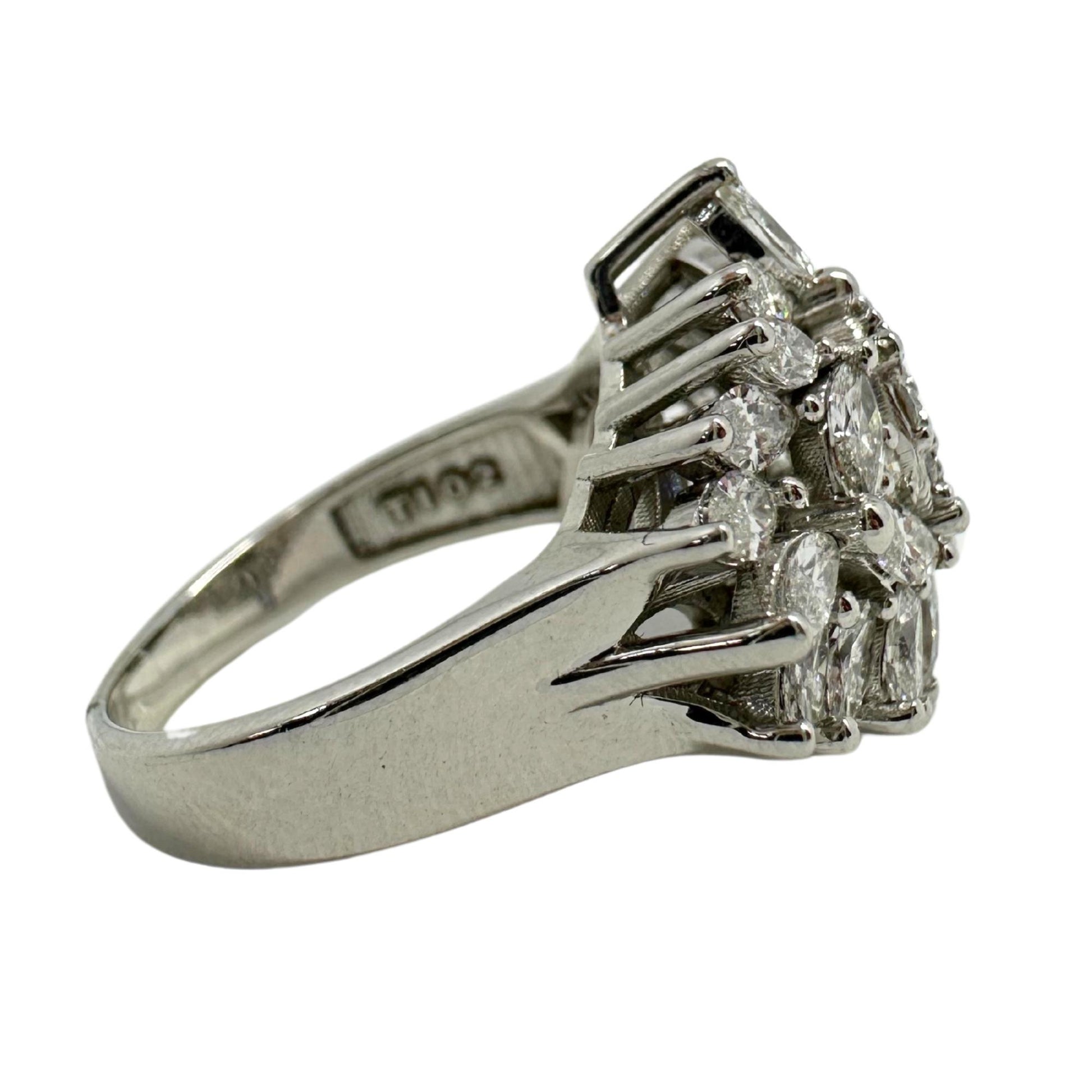 18K White Gold Marquise Cut Diamond Ring