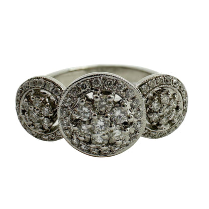 18k White Gold Diamond Cluster Ring