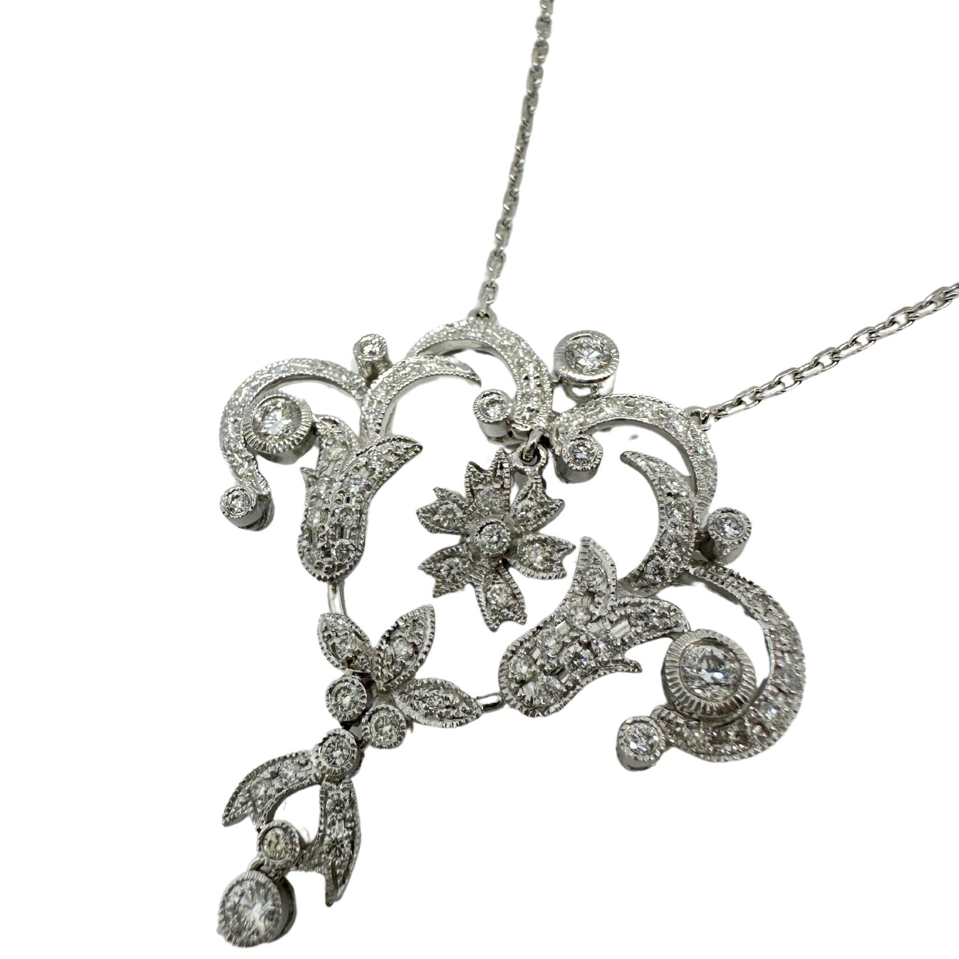 18K White Gold Diamond Necklace