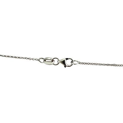 18k White Gold Diamond and Emerald Pendant Necklace