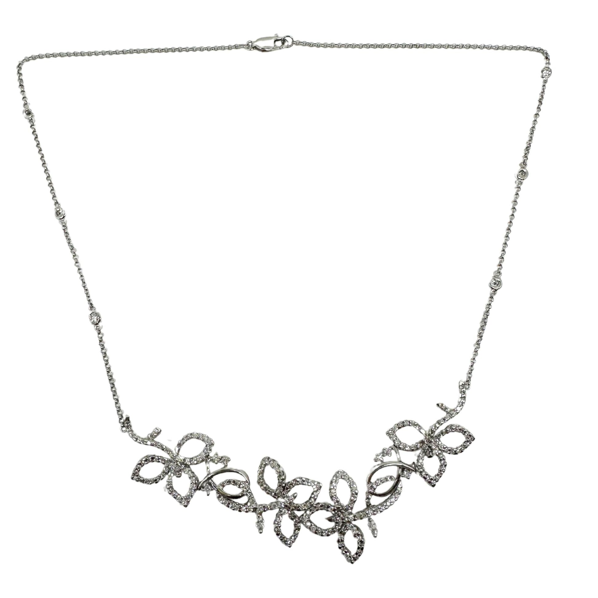 18K White Gold Diamond Necklace