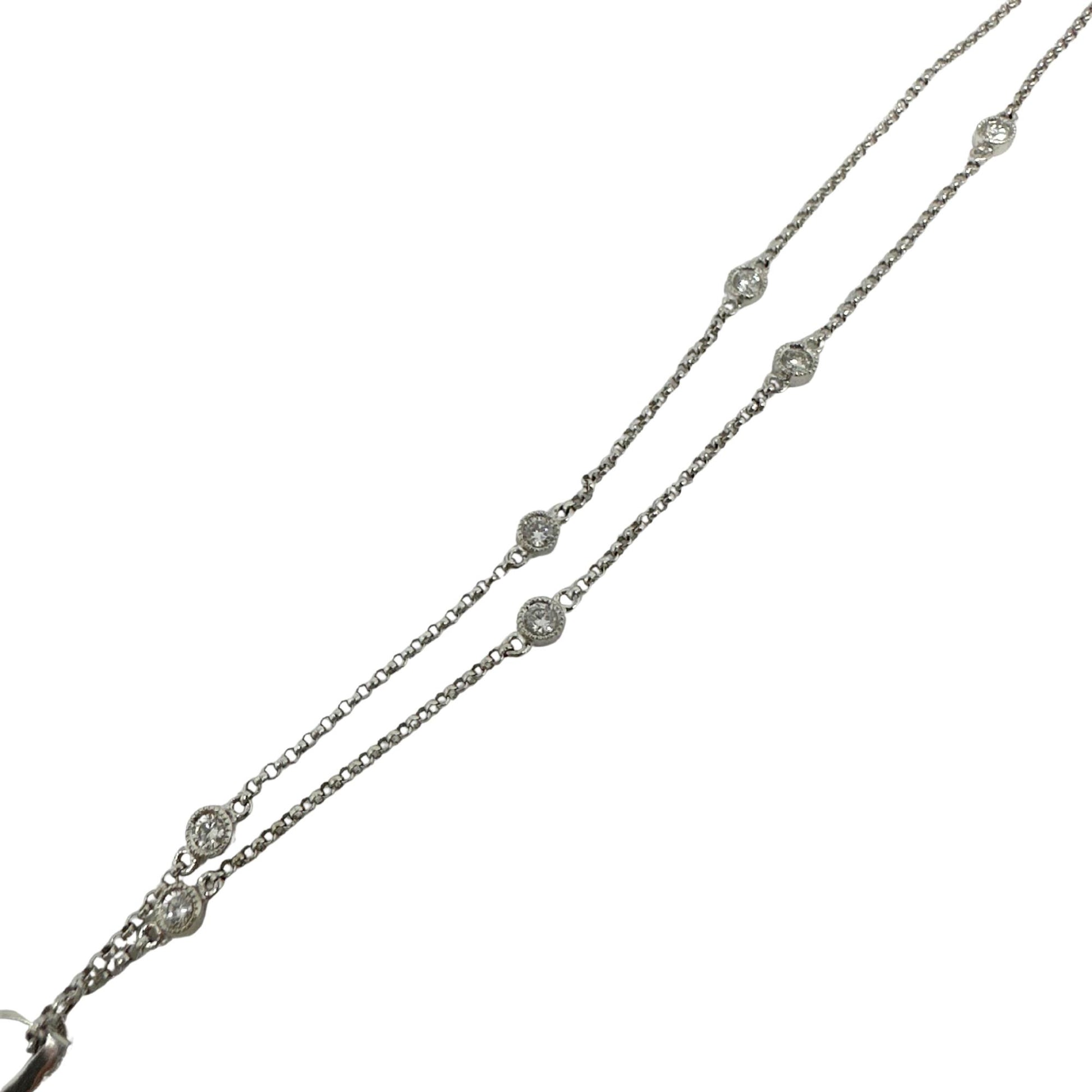 18K White Gold Diamond Pendant Chandelier Necklace