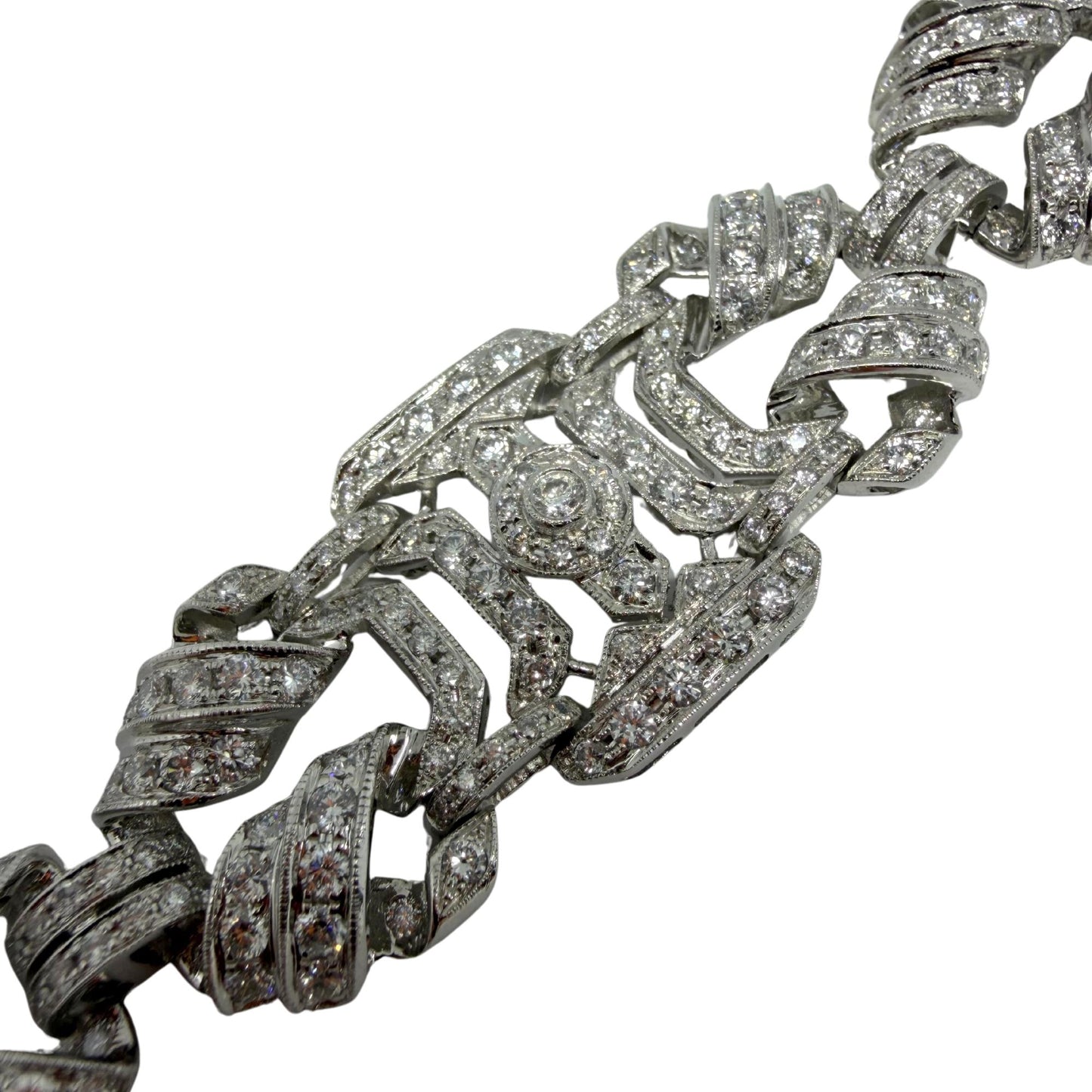 18K White Gold 11.93 Carat Diamond Bracelet - 7 inches