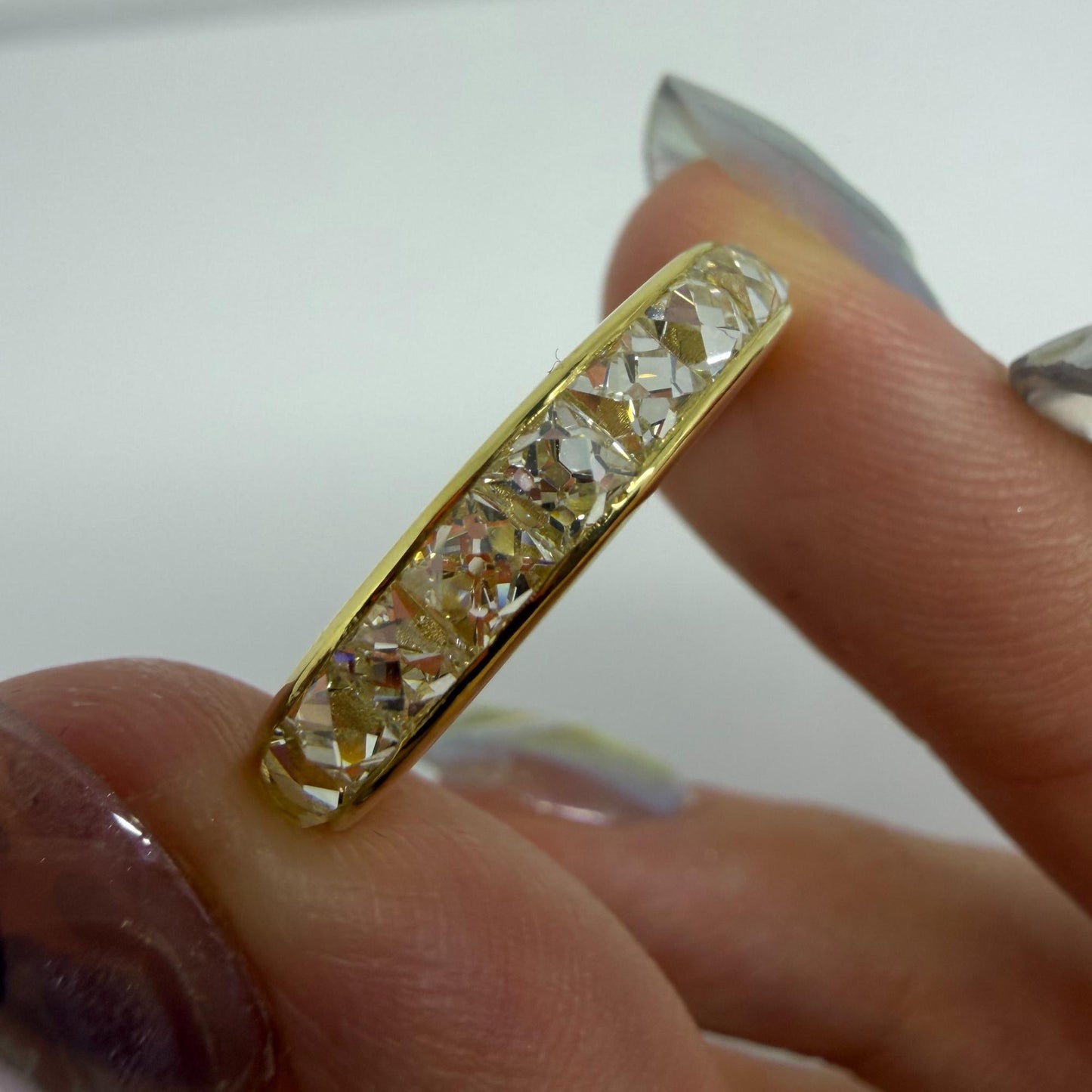 18K Yellow Gold 2.06 Carat Repurposed French Cut Diamond Band - Size 6