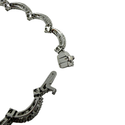 18K White Gold 12.15 Baguette Cut Diamond Choker Necklace