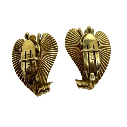 Vintage 1960's 14K Yellow Gold Ear Clips