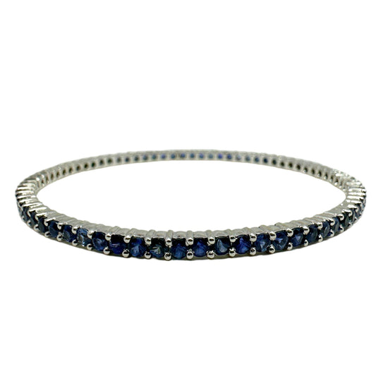 18K White Gold Sapphire Bangle