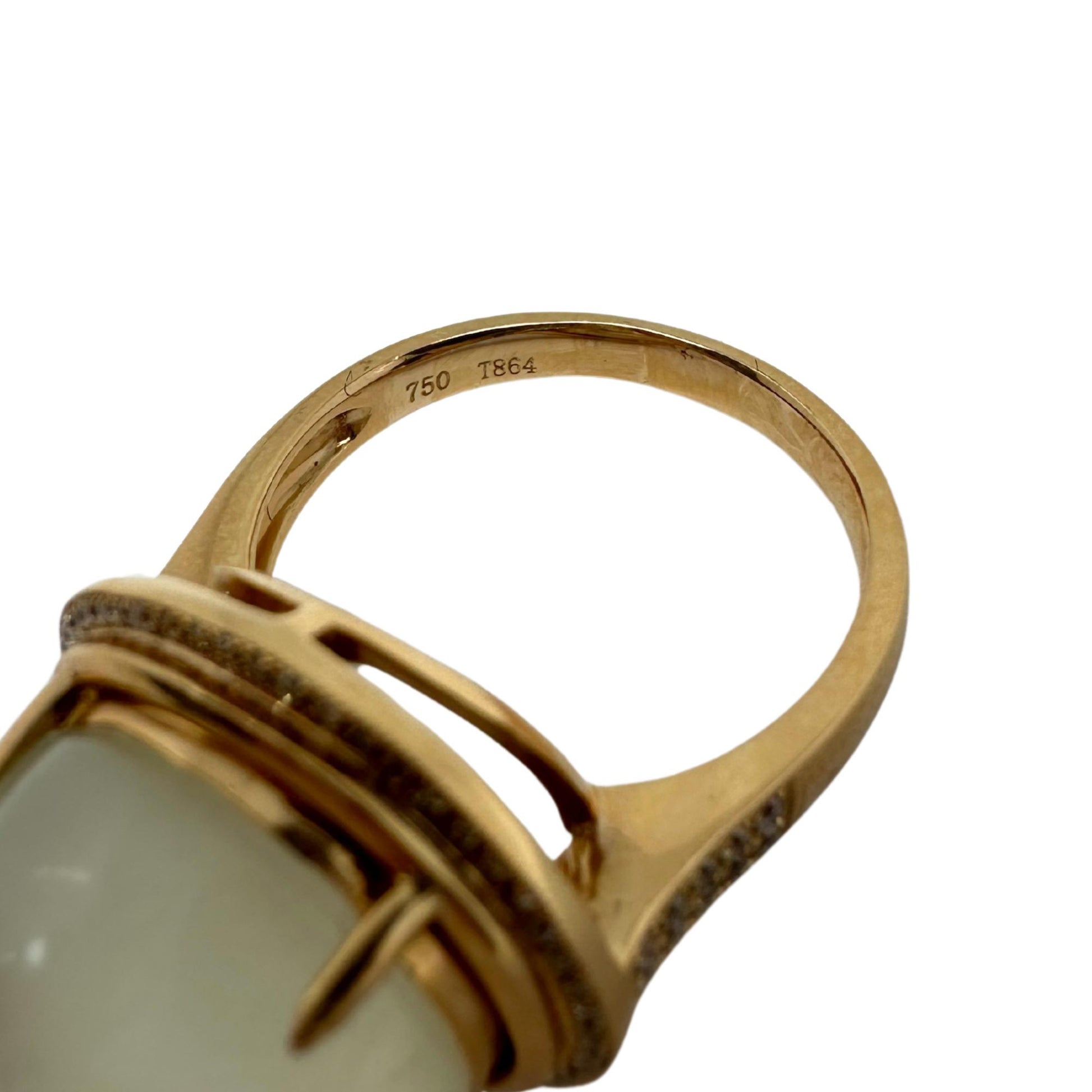 18K Rose Gold Diamond and Moonstone Cocktail Ring