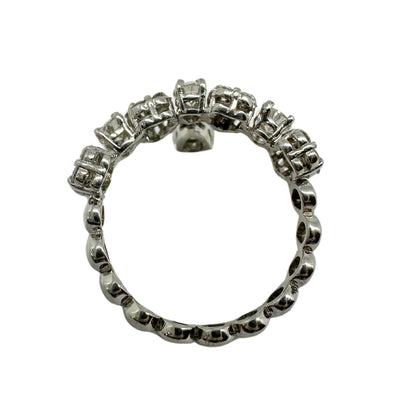 18K White Gold Pear Cut Diamond Dangling Band Ring
