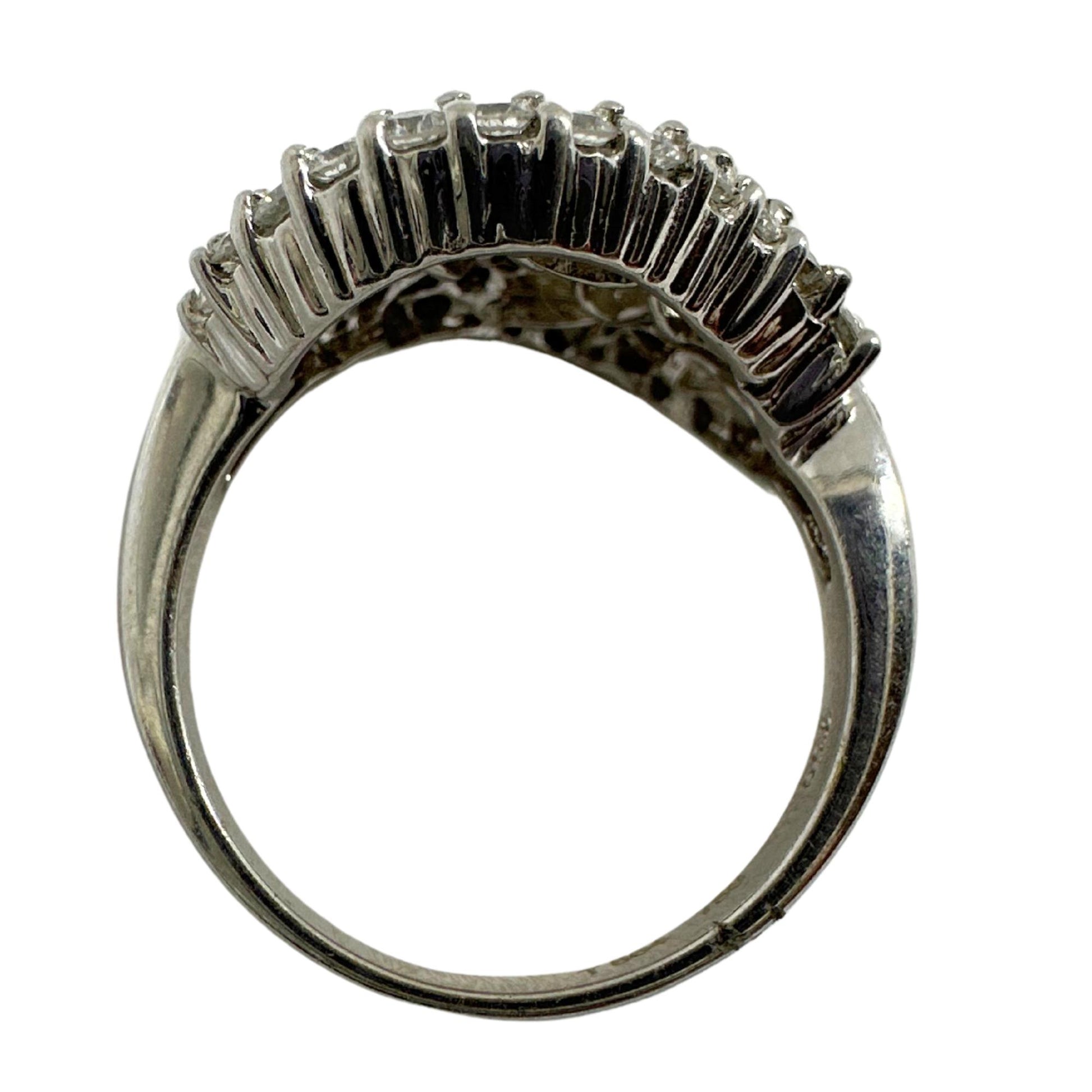 18K White Gold Tapered Baguette Cut Diamond Ring