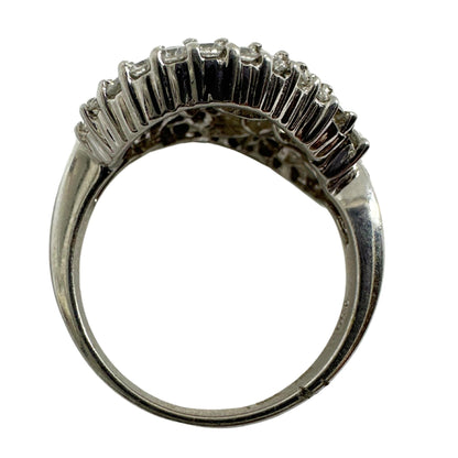 18K White Gold Tapered Baguette Cut Diamond Ring