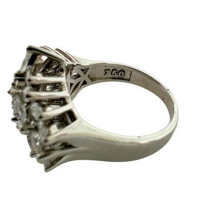 18K White Gold Marquise Cut Diamond Ring