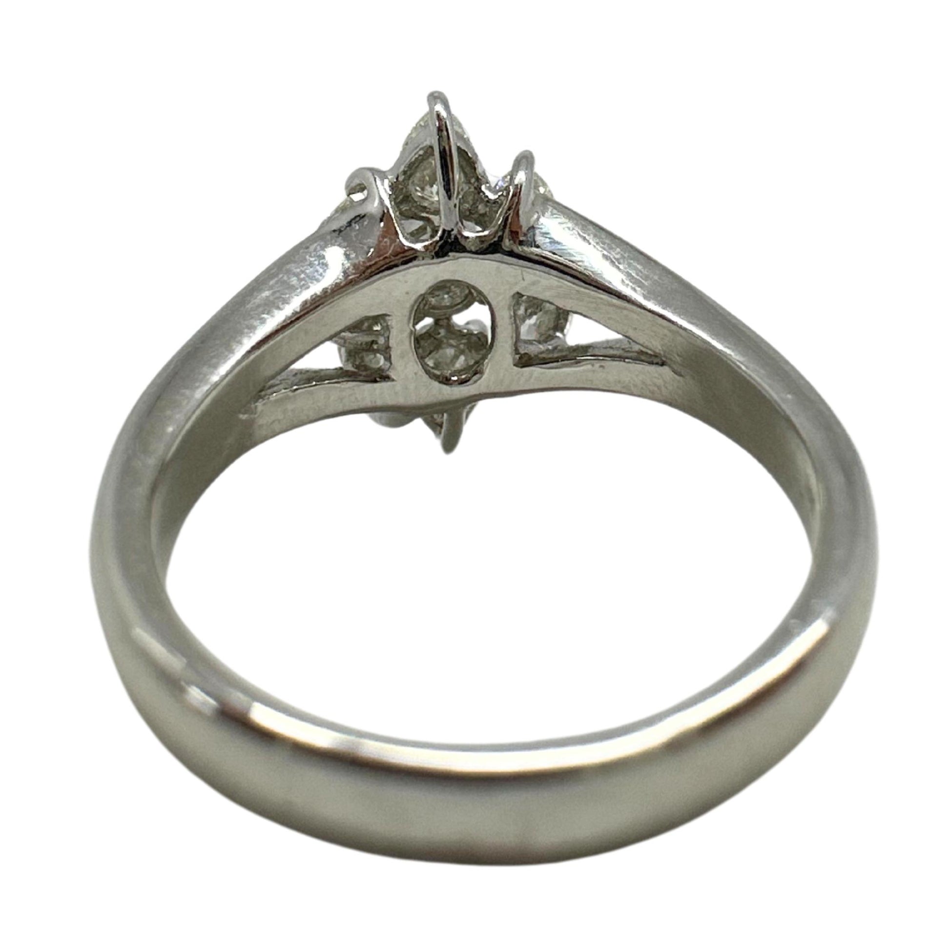 18K White Gold Marquise and Pear Cut Diamond Ring