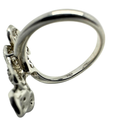 18K White Gold Diamond Flower Cocktail Ring
