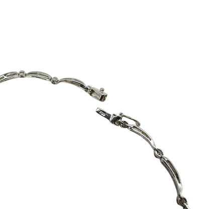 18K White Gold White Diamond and Briolette Black Diamond Bow Necklace