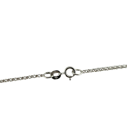 18K White Gold Diamond and Emerald Pendant Necklace