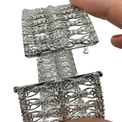 18K White Gold 9.48 Carat Diamond Bracelet - 7 inches