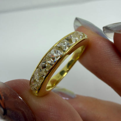 18K Yellow Gold 2.06 Carat Repurposed French Cut Diamond Band - Size 6