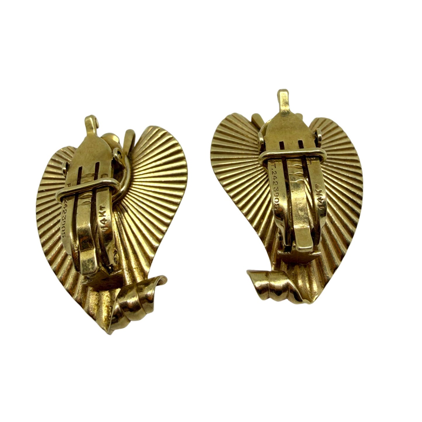 Vintage 1960's 14K Yellow Gold Ear Clips