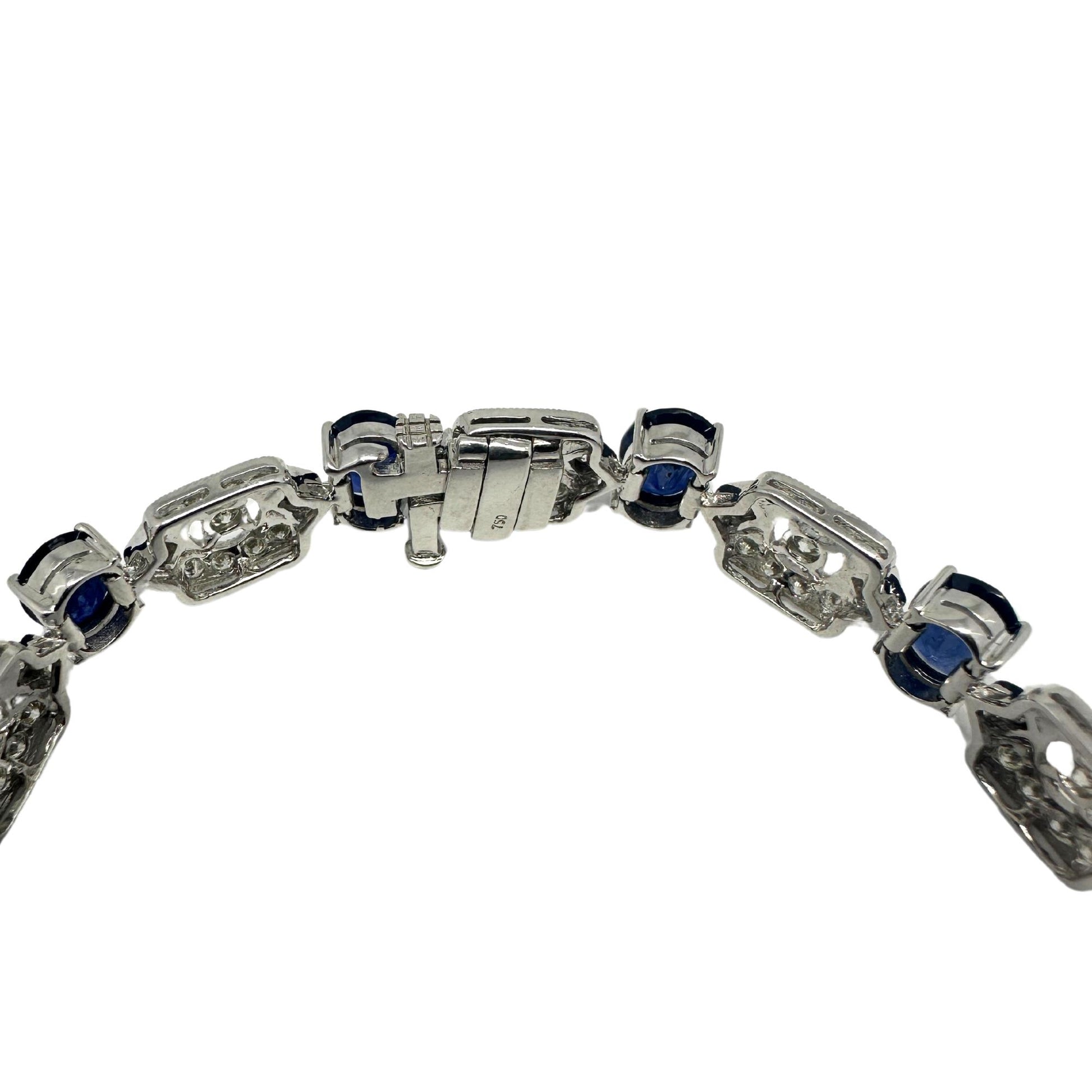 18K White Gold Diamond and Sapphire Bracelet