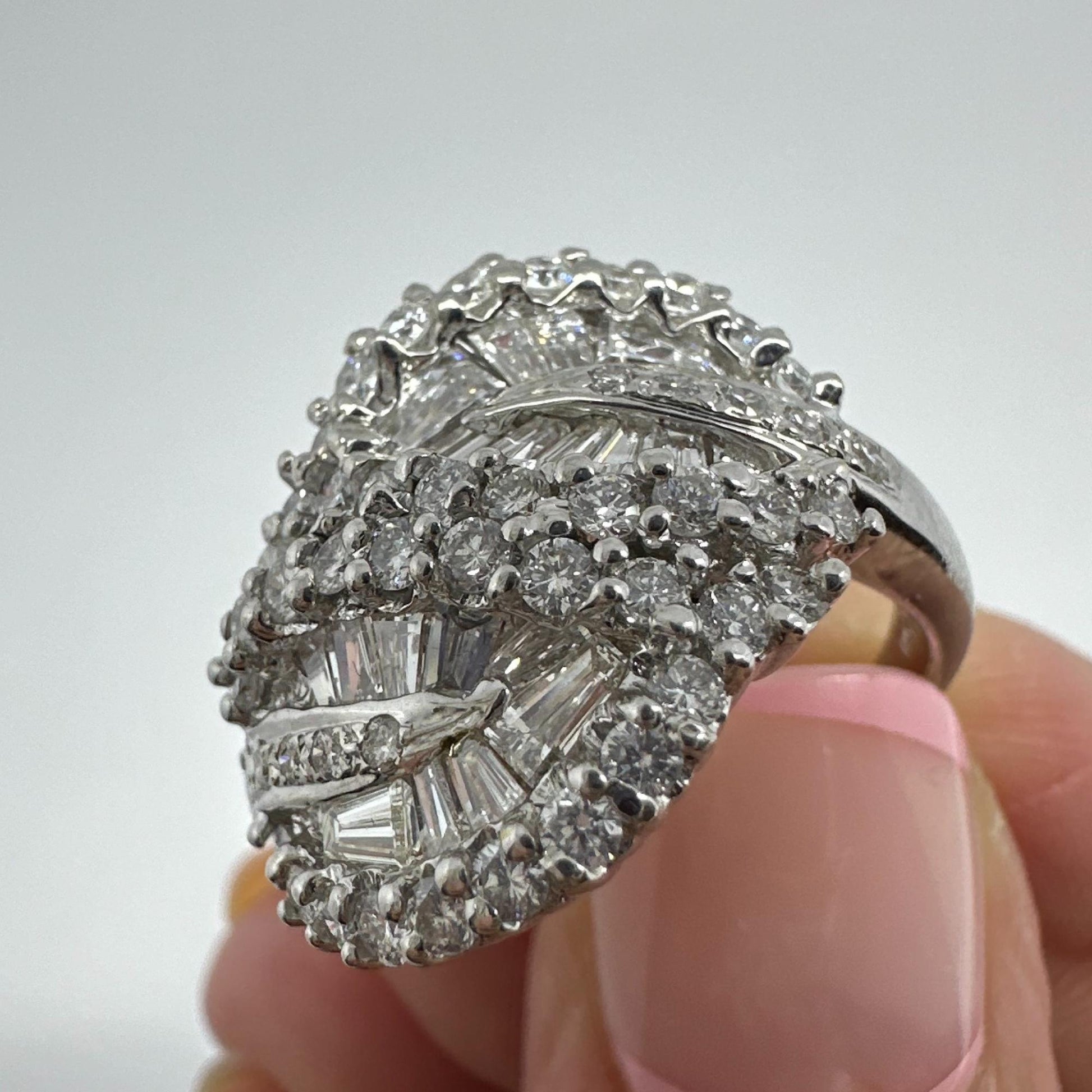 18K White Gold Tapered Baguette Cut Diamond Ring